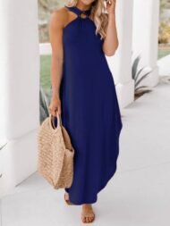 Women's Dresses Casual Halterneck Off-Shoulder Pocket Dress - Image 5