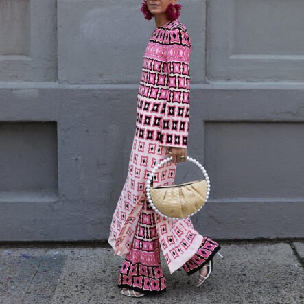 Fashion Geometric Printed Long Sleeve Two-piece Set