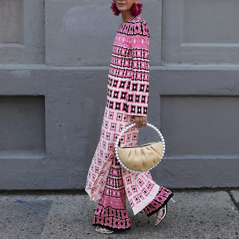 41097506-F237-4A46-339D-2825008DBBC1.jpg Fashion Geometric Printed Long Sleeve Two-piece Set - Image 1