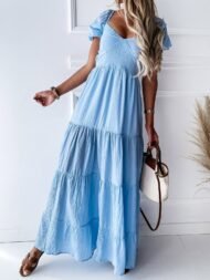 Women's Dresses Short Sleeve Off Shoulder Strap Dress - Image 3