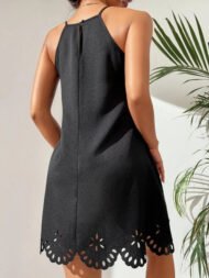 Women's Dresses Halter Lace Hollow Irregular Dress - Image 3