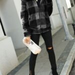 Women's Vintage Aztec Check Fleece Sweatshirt Jacket