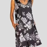 Women's Dresses Printed Crew Neck Sleeveless Pocket Casual Dress