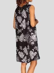 Women's Dresses Printed Crew Neck Sleeveless Pocket Casual Dress - Image 4