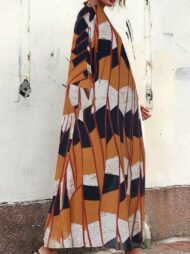 Women's Dresses Loose Printed Pockets Three-Quarter Sleeve Dress - Image 2