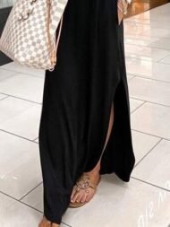 V-Neck Short Sleeve Casual Pocket Dress - Image 2