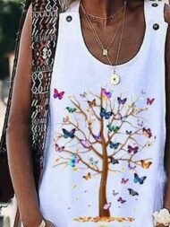 Women's Dresses Casual Sleeveless Print Pocket Dress