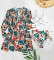 High Waist Push Up Bikini and Cover up Set