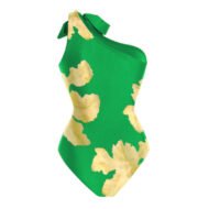 One Shoulder Printed One Piece Swimsuit and Cover Up - Image 3