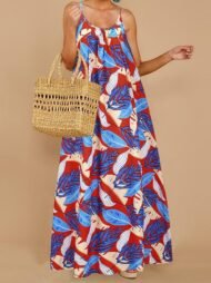 Loose Sleeveless Print Maxi Dress - Image 3