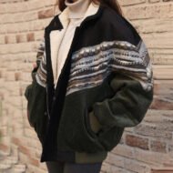 Women Retro Corduroy Patchwork Fleece Jacket Coat - Image 2