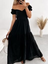 Women's Dresses Short Sleeve Off Shoulder Strap Dress - Image 2