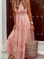Casual V Neck Sleeveless Maxi Dress - Image 7